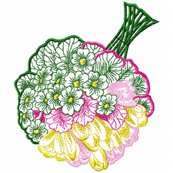 Flowers And Tree Embroidery Design 2